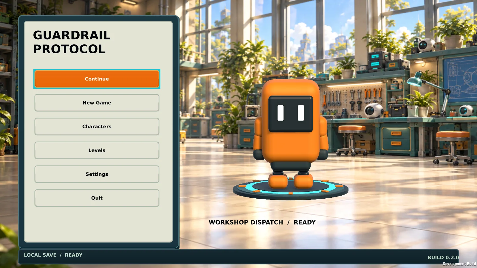 Main menu title screen