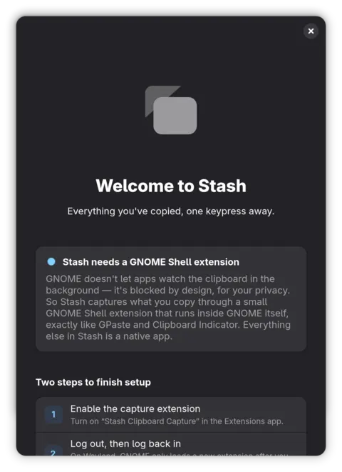 Onboarding screen