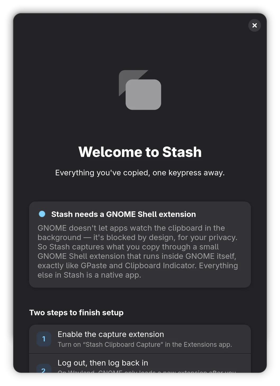 Onboarding screen