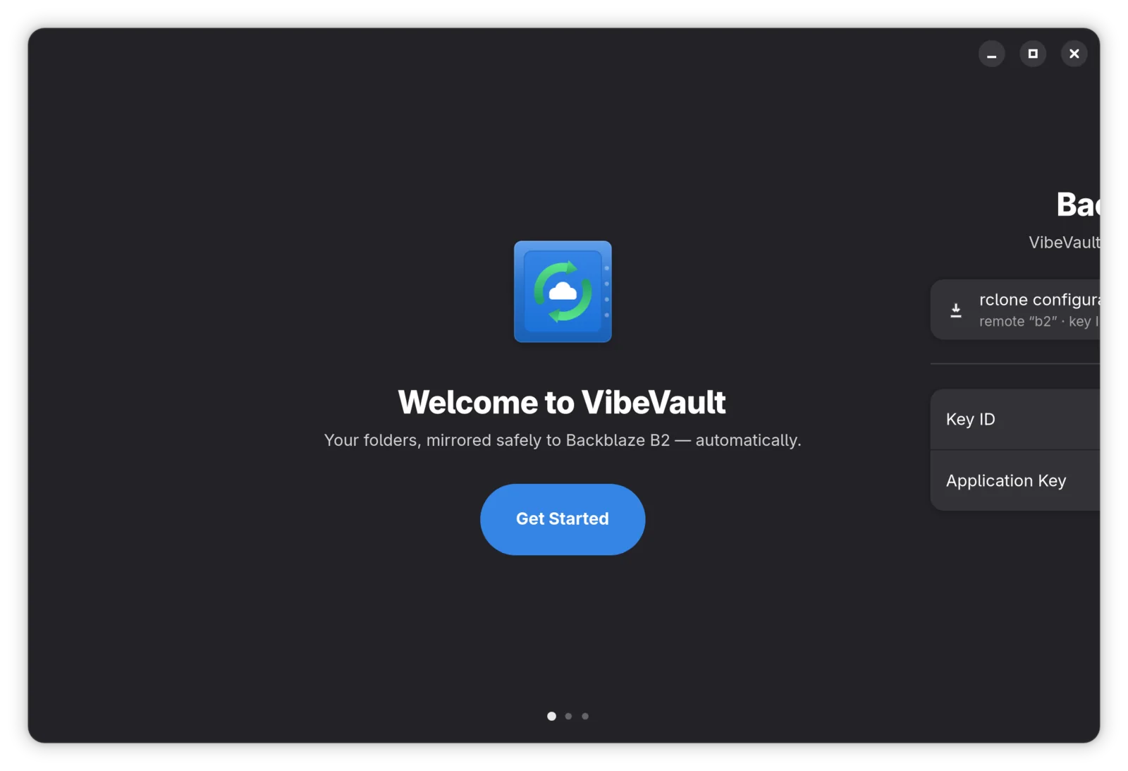 Welcome screen